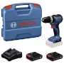 BOSCH Professional GSB 18V-52 akumulátorový príklepový vŕtací skrutkovač sada s 2 akumulátormi 2,0 Ah, L-Case
