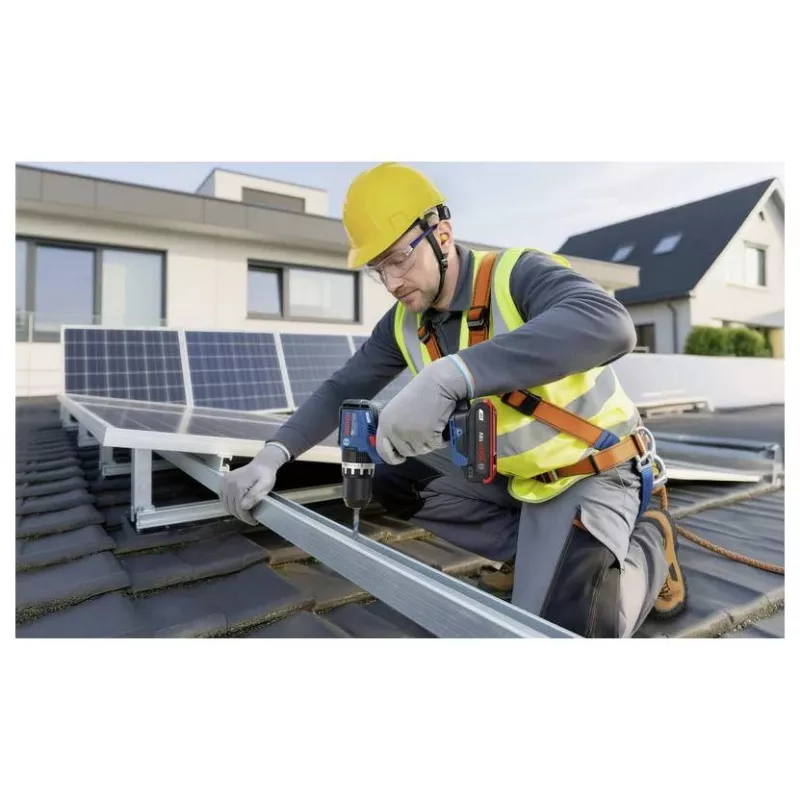 BOSCH Professional GSB 18V-52 akumulátorový príklepový vŕtací skrutkovač sada s 2 akumulátormi 2,0 Ah, L-Case