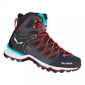 Salewa Mtn Trainer Lite Mid GTX dámske turistické topánky Blue Fog/Fluo Coral