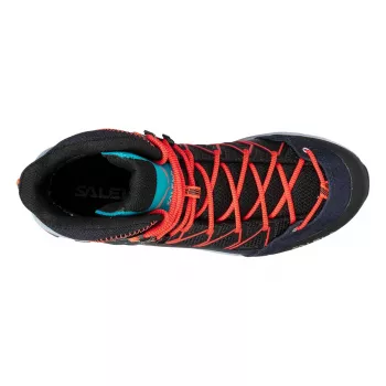 Salewa Mtn Trainer Lite Mid GTX dámske turistické topánky Blue Fog/Fluo Coral