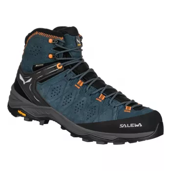 SALEWA Alp Trainer 2 Mid GTX turistická obuv - Dark Denim/Fluo Orange - UK 11,5 (EU 46,5)