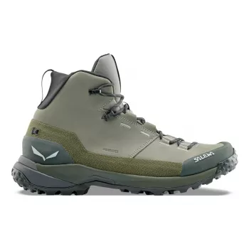 SALEWA Puez Leather Mid PTX turistické topánky - Shadow/Dark Olive