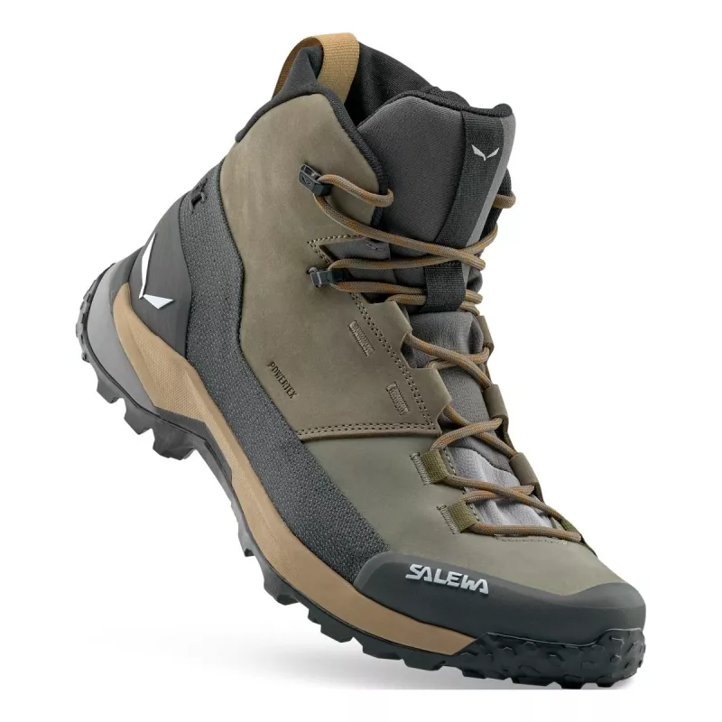 SALEWA Puez Leather Mid PTX turistické topánky - Bungee Cord/Onyx - UK 45