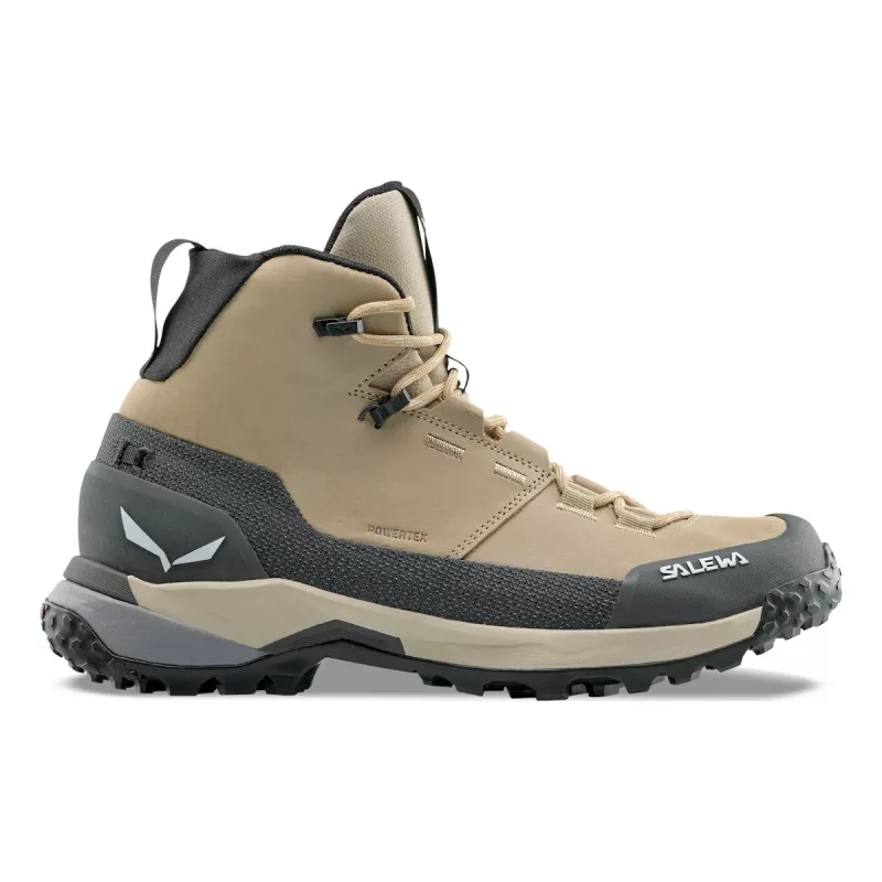 SALEWA Puez Leather Mid PTX topánky dámske Quicksand Onyx UK