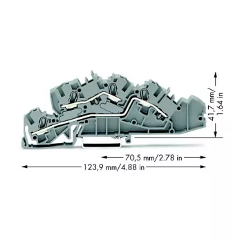 WAGO 2005-7642 priechodná svorka, 4 mm², 32 A, 400 V, sivá, CAGE CLAMP