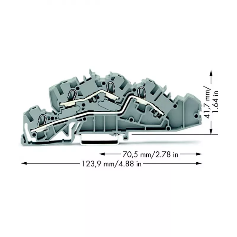 WAGO 2005-7642 priechodná svorka, 4 mm², 32 A, 400 V, sivá, CAGE CLAMP