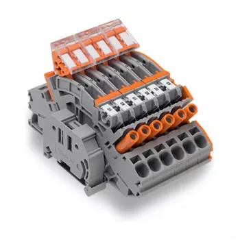 WAGO 2007-8875 radová svorka pre prúdové transformátory, 1-pólová, sivá, Push-in CAGE CLAMP, 41 A, 1000 V, DIN lišta