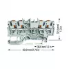 WAGO priechodná svorka 4-vodičová Push-in 2,5 mm² sivá