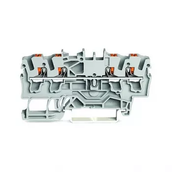 WAGO priechodná svorka 4-vodičová Push-in 2,5 mm² sivá