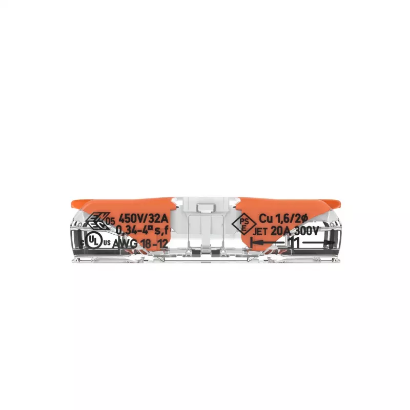 WAGO 221-2401 Inline spojovacia svorka, 2-vodičová, 0,2-4 mm², 600 ks, transparentná/oranžová