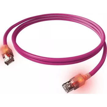 EasyLan DualBoot LED patch kábel RJ45 S/FTP Cat.6A (trieda EA) - so saCon konektorom - LSOH - fialový - 7 m