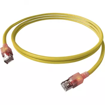 EasyLan DualBoot LED Patch kábel RJ45 S/FTP Cat.6A (Class EA) s konektorom saCon - LSOH - žltá