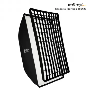 Walimex Pro Softbox Essential 80x120 cm obdĺžnikový softbox s Bowens uchytením, strieborným vnútrom, difúzormi, transportnou taškou