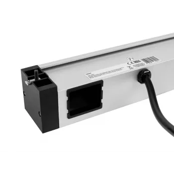 Bachmann DESK Rail zásuvkový blok s 2 zásuvkami Schuko a 2 USB nabíjacími portami, 2m kábel, strieborná/čierna