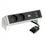 Bachmann DESK2 2x UTE 1x USB A/C 22W 0,2 m RAL9010 - stolový zásuvkový blok