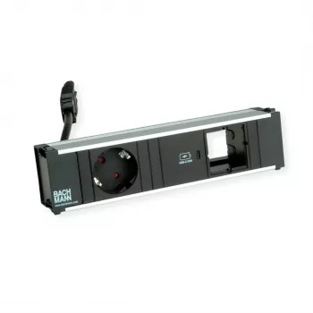 Bachmann CONI modul napájania do stola - 1x zásuvka Schuko, 1x USB-C 22W PD, vstup GST18i3, čierna