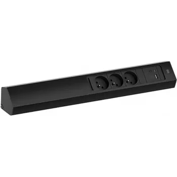 Bachmann CASIA 2 3x zásuvka Schuko s 1x USB-A a 1x USB-C nabíjanie 22W čierna