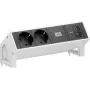 Bachmann DESK2 2x Schuko USB-C 45W 0,2m čistá biela RAL9010 stolový napájací modul