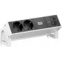Bachmann DESK2 2x CEE 7/3 1x USB-C 45W 0,2m ušľachtilá oceľ stolový napájací modul