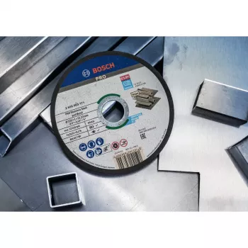 BOSCH POWERTOOLS PRO rezací kotúč na nerez a kov, Ø 125 mm, 100 ks vo vedre (otvor 22,23 mm, WA 60 T BF)