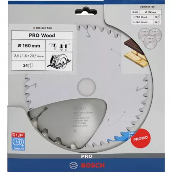 BOSCH POWERTOOLS PRO pílový kotúč na drevo 160 mm (výhodné balenie 3 ks)