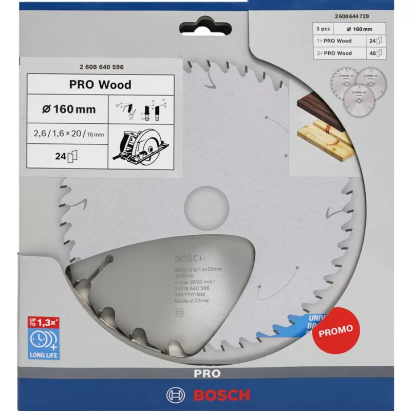 BOSCH POWERTOOLS PRO pílový kotúč na drevo 160 mm (výhodné balenie 3 ks)