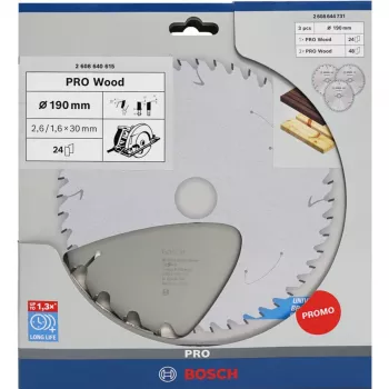 BOSCH Power Tools PRO pílový kotúč na drevo 190 mm (výhodné balenie 3 ks)