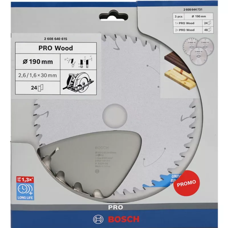 BOSCH Power Tools PRO pílový kotúč na drevo 190 mm (výhodné balenie 3 ks)