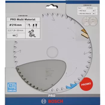 BOSCH PRO pílový kotúč na drevo/multimateriál 216 mm, balenie 2 ks