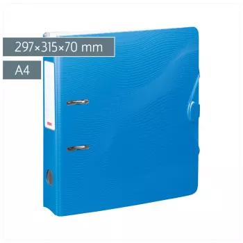 BRUNNEN WAVE zakladač s pákovým mechanizmom azúrový plast 7,0 cm DIN A4