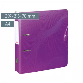 BRUNNEN WAVE zakladač s pákovým mechanizmom fialový plast 7,0 cm DIN A4