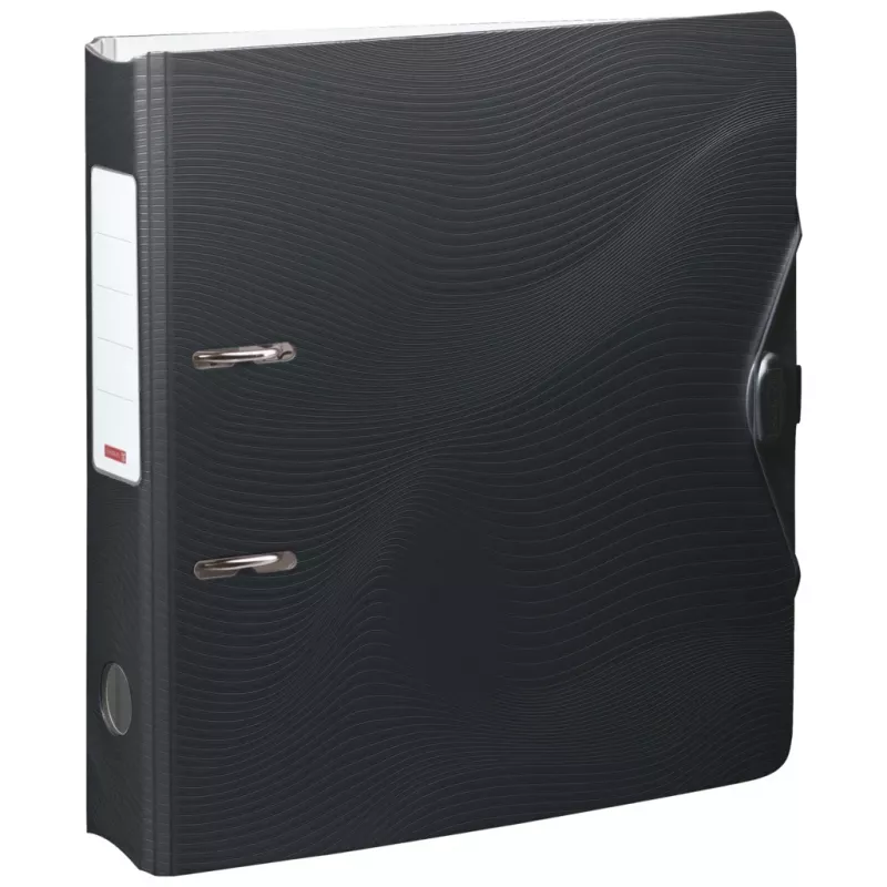 BRUNNEN WAVE pákový zakladač Onyx Black plast 7,0 cm DIN A4