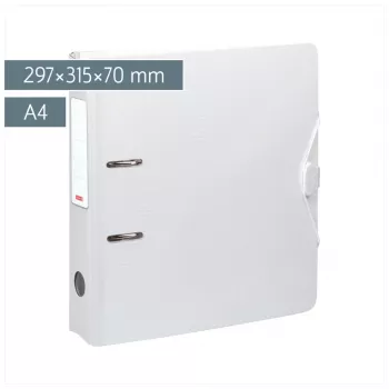 BRUNNEN WAVE zakladač s pákovým mechanizmom biely plast 7,0 cm DIN A4