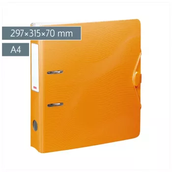 BRUNNEN WAVE zakladač s pákovým mechanizmom oranžový plast 7,0 cm DIN A4