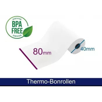 ARTDEV termorolka 80x40x12 mm biela priama termo pokladničná rolka