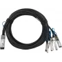 BlueOptics Extreme Networks EQPC1HPC030C01X4 Kompatibilný BlueLAN pasívny 100GBASE-CR4 QSFP28 na 4x25GBASE-CR SFP28 Direct Attach Breakout kábel, 3m, AWG26