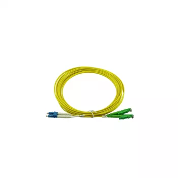 BlueOptics Duplex optický patch kábel, LC/UPC na E2000/APC, Singlemode OS2, 2m, LSZH, žltá