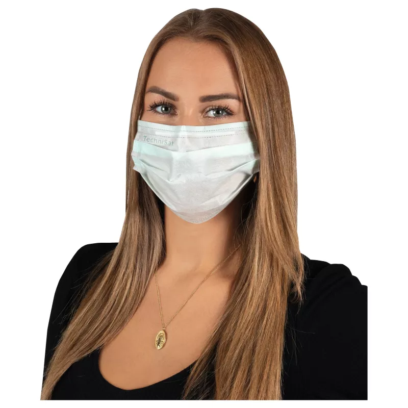 TECHNIMASK M2 R medicínska tvárová maska typ IIR, balenie 50 ks, modrá