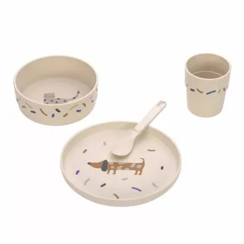Lassig Little Mateys 5-dielna stolová sada Royal Blue - tanier, miska, hrnček, lyžica, vidlička
