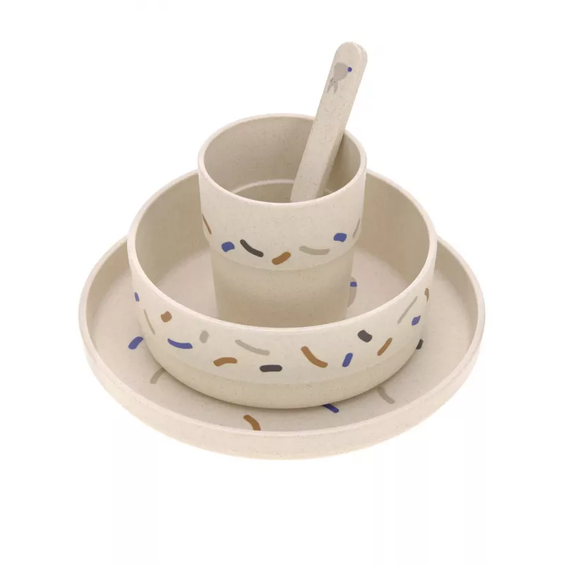 Lassig Little Mateys 5-dielna stolová sada Royal Blue - tanier, miska, hrnček, lyžica, vidlička