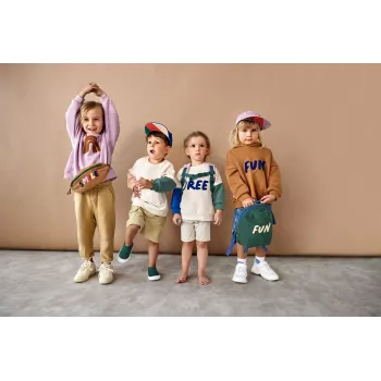 Lassig Organic Cotton mikina s kapucňou Little Gang Free Milky 2-4 roky