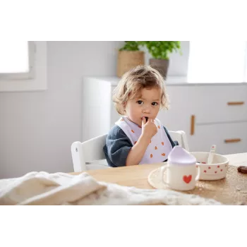 Lassig Happy Rascals Heart Lavender 5-dielna detská jedálenská súprava