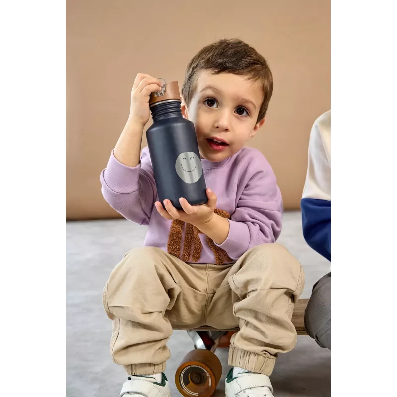 Lassig Little Gang Smile 500 ml fľaša na pitie Navy