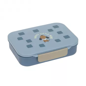 Lassig obedár Bento s priehradkami Pattern Party Blue/Green
