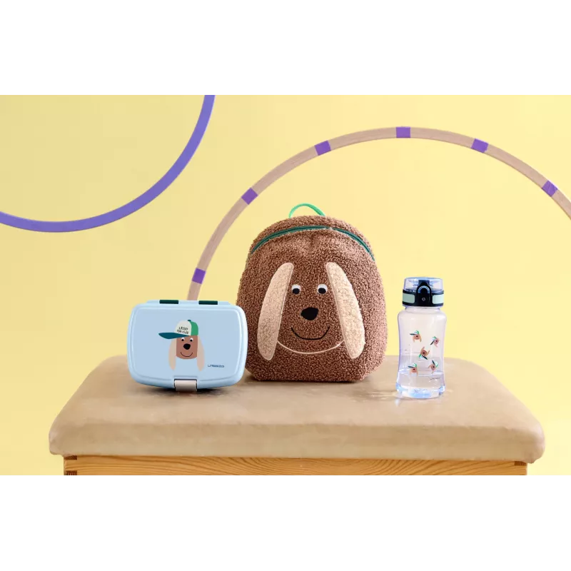 LASSIG Tritan fľaša na pitie 420 ml Tiny Team Dog mint/modrá