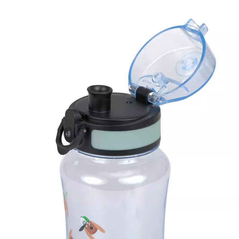 LASSIG Tritan fľaša na pitie 420 ml Tiny Team Dog mint/modrá