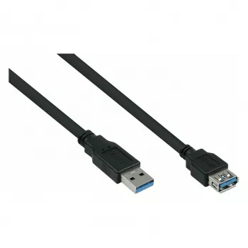 Kabelmeister Alcasa UK30P-ASA-010S USB 3.2 Gen 1 predlžovací kábel, USB-A konektor samec na USB-A konektor samica, 1 m, čierna