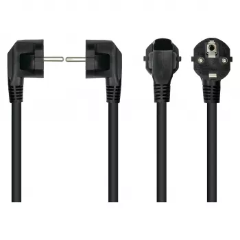Kabelmeister napájací kábel Schuko konektor samec typ E+F (90° zahnutý) na IEC C15 konektor samica (rovný), 1,8 m, čierny