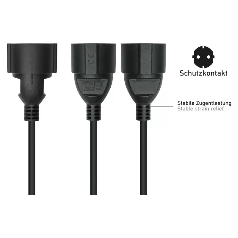 Kabelmeister napájací kábel C14 na Schuko zásuvku čierny 0,5 m