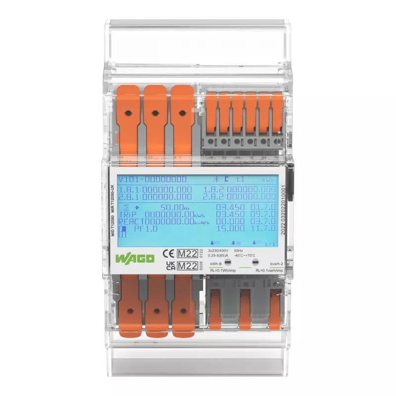 WAGO 879-3020 4PS digitálny trojfázový elektromer 65 A MID-kompatibilný